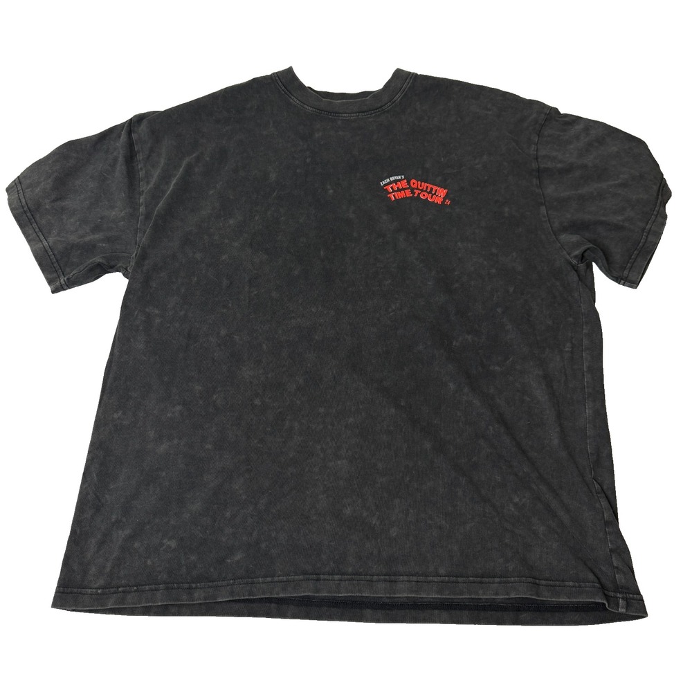 Zack Bryan The Quittin Time Tour 2024 T-shirt Black Distressed Wash Mens Size XL